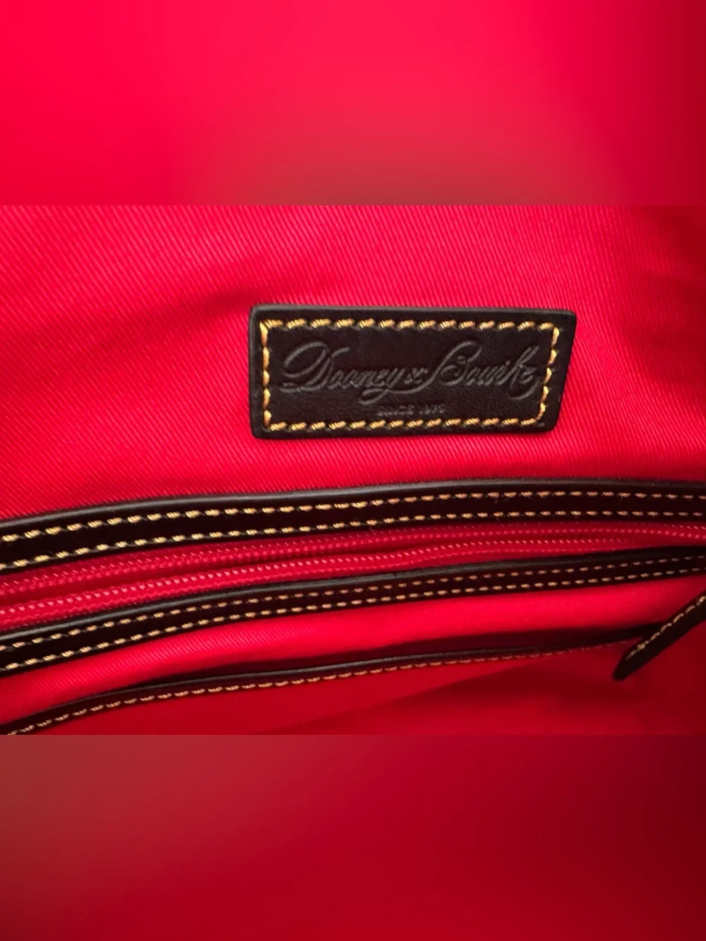 Dooney & Bourke Red Tartan Plaid Satchel with Braided Leather Handles. K10412658